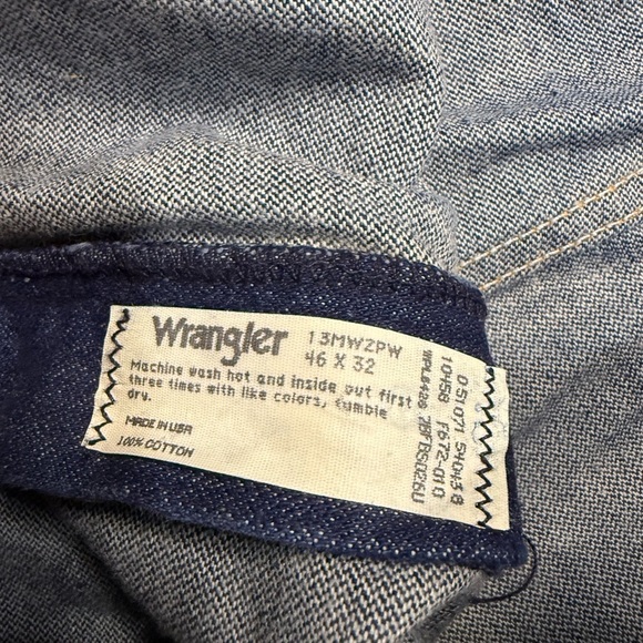 Wrangler 13MWZ Jeans Men 46x32 Blue Cowboy Cut Medium Wash Western Cowboy Denim - Picture 3 of 6